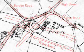 Tithe map of the Priory site