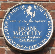 Plaque to Frank Woolley