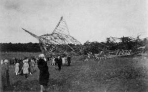 The wrecked airship at Beauvais